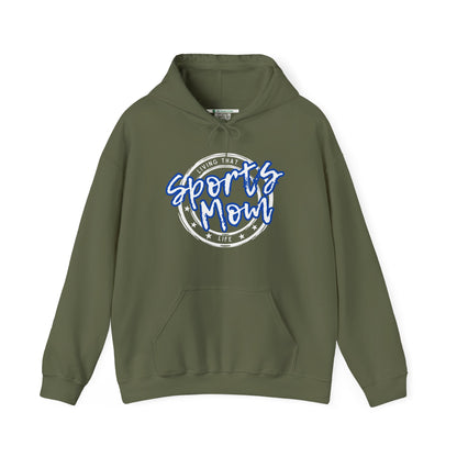 Sports Mom -- Blue Font (Adult Unisex Hooded Sweatshirt)