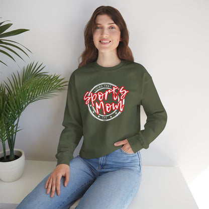 Sports Mom -- Red Font (Adult Unisex Crewneck Sweatshirt)