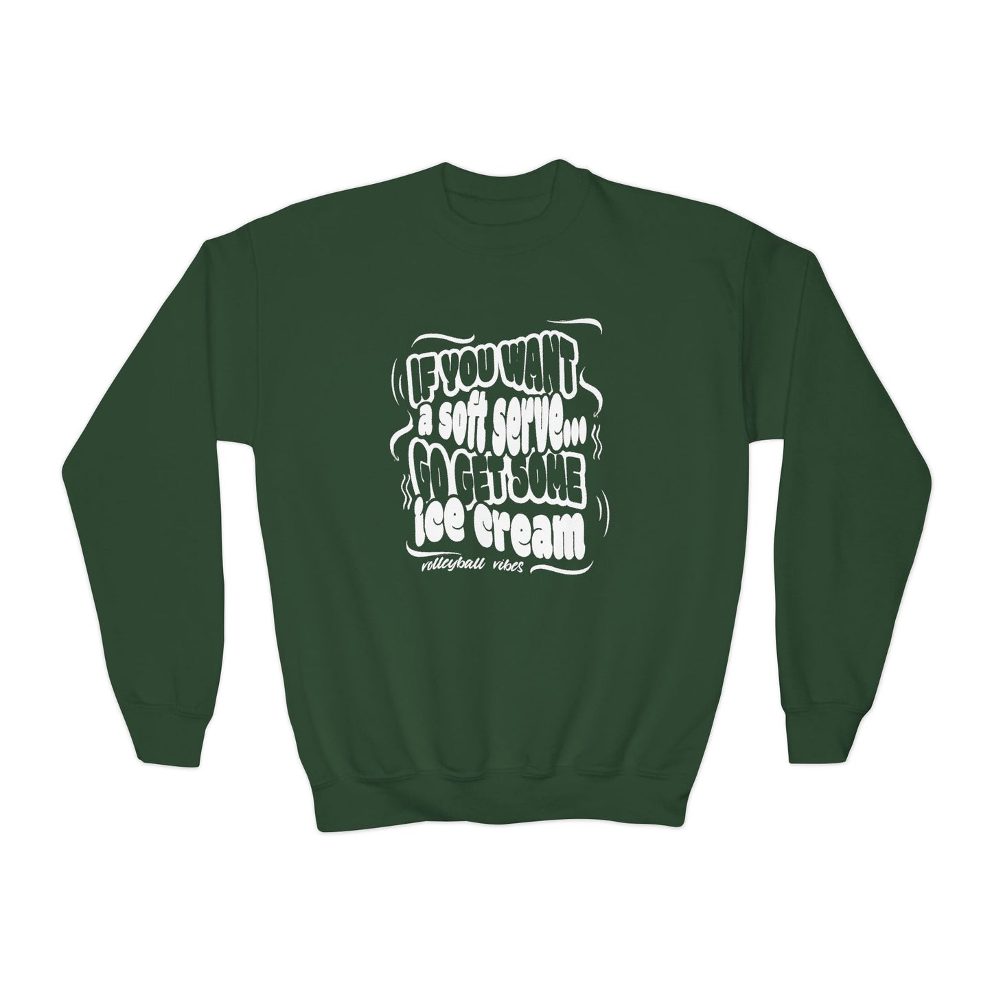 Volleyball Soft Serve (Youth Unisex Crewneck Sweatshirt)