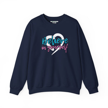 Believe In Yourself -- Blue/Pink (Adult Unisex Crewneck Sweatshirt)