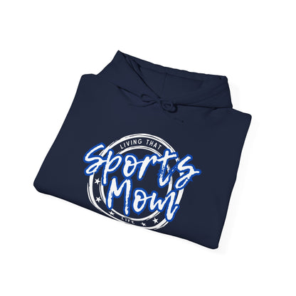 Sports Mom -- Blue Font (Adult Unisex Hooded Sweatshirt)