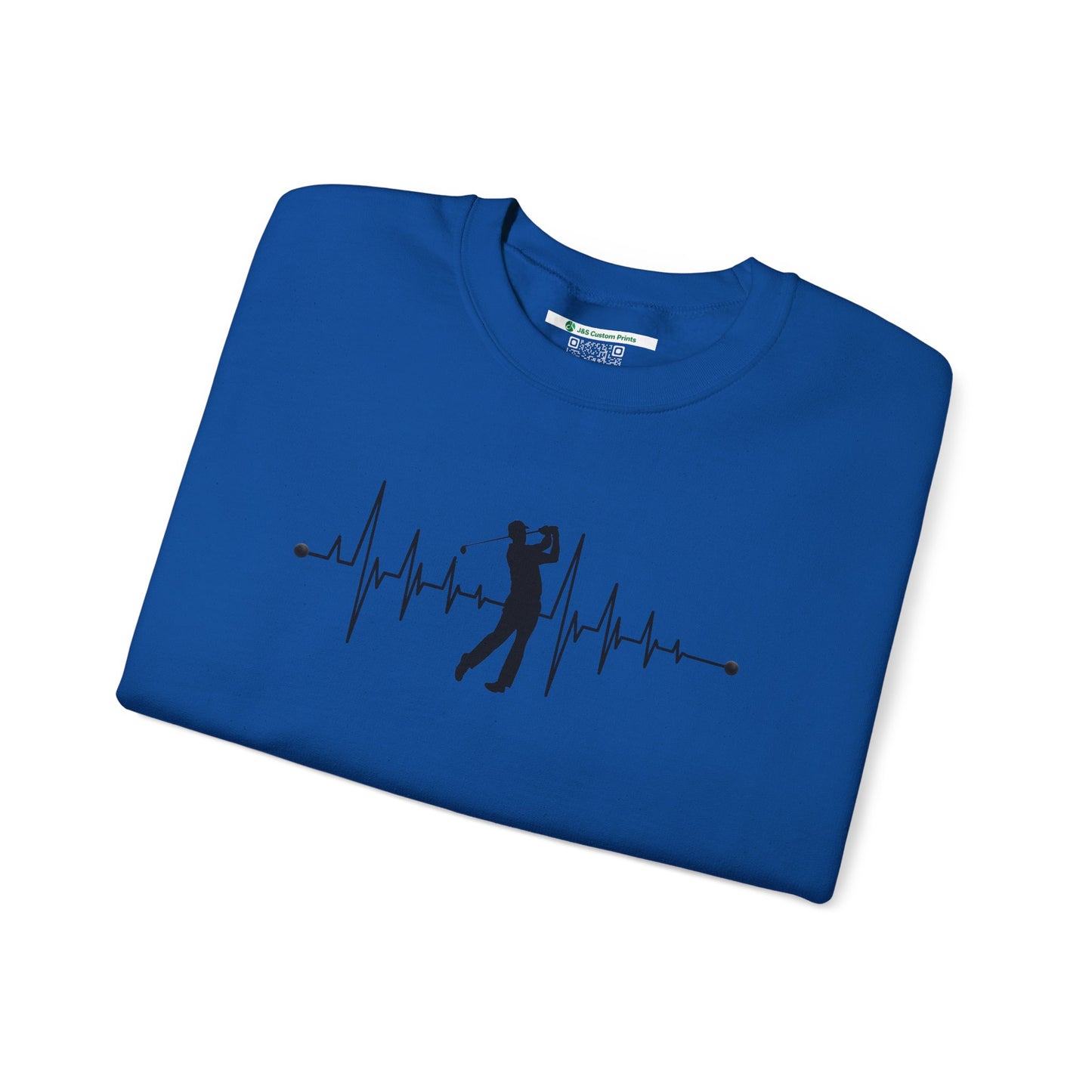 Golf Heartbeat (Adult Unisex Crewneck Sweatshirt)