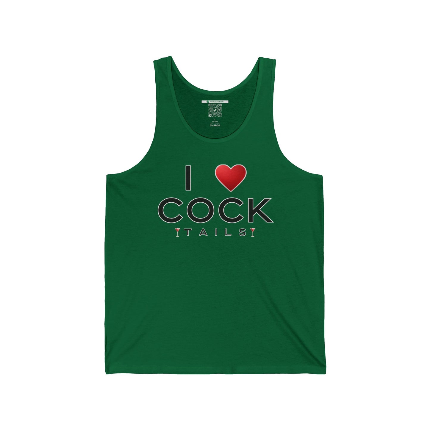 I Love Cocktails -- Simple Font (Adult Unisex Tank Top)
