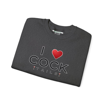 I Love Cocktails -- Simple Font (Adult Unisex Crewneck Sweatshirt)