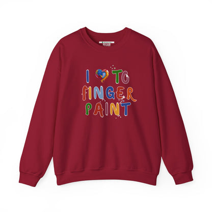 Matching Couple's Set -- I Love to Fingerpaint (Adult Unisex Crewneck Sweatshirt)
