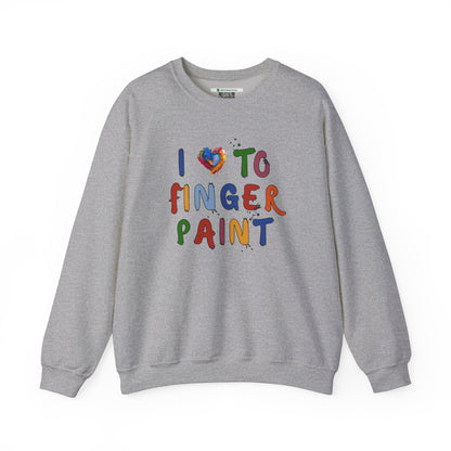 Matching Couple's Set -- I Love to Fingerpaint (Adult Unisex Crewneck Sweatshirt)