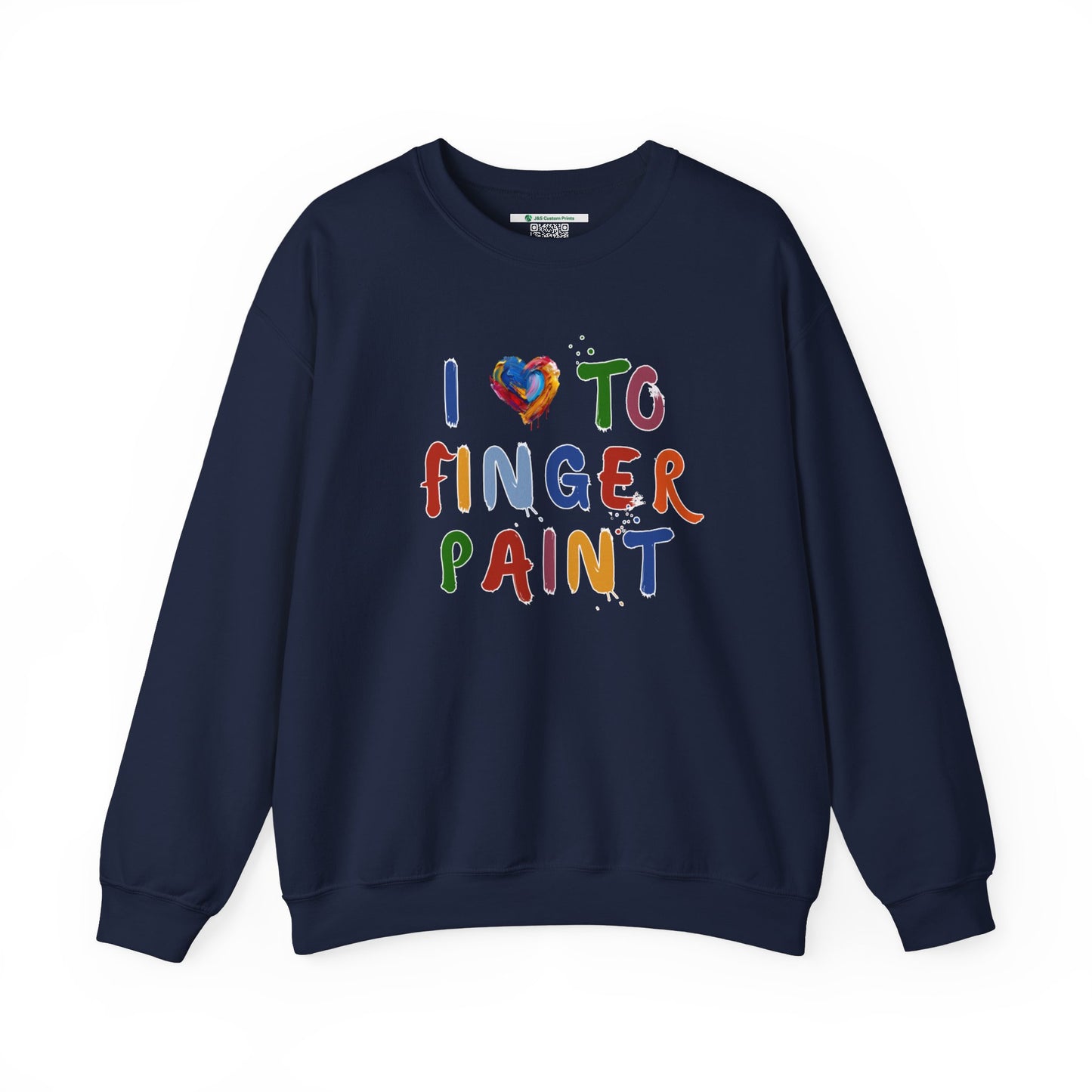 Matching Couple's Set -- I Love to Fingerpaint (Adult Unisex Crewneck Sweatshirt)