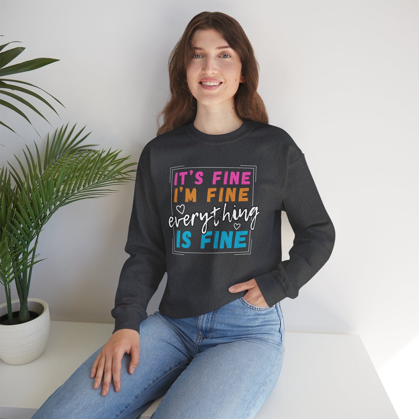 Everything Is Fine (Adult Unisex Crewneck Sweatshirt)