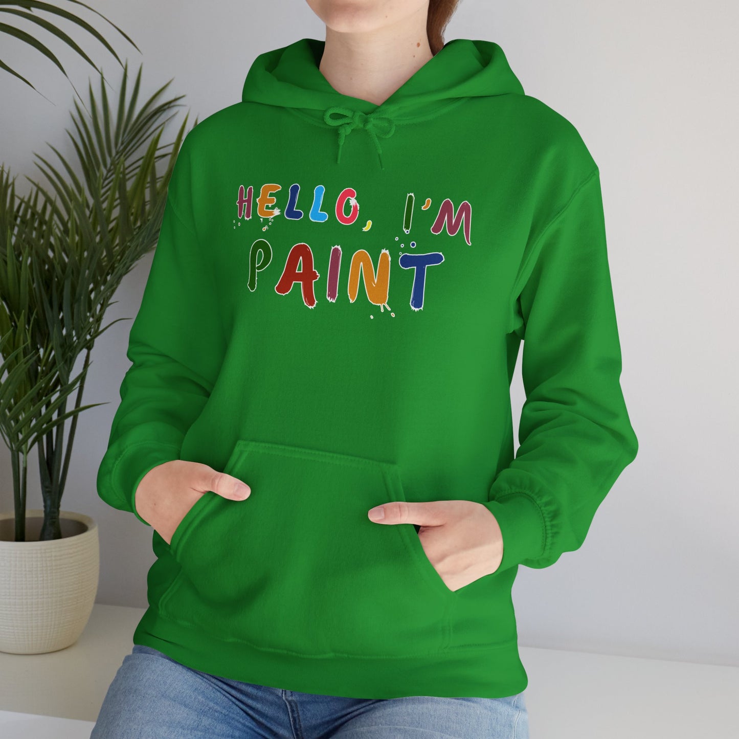 Matching Couple's Set -- Hello, I'm Paint (Adult Unisex Hooded Sweatshirt)