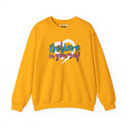 Believe In Yourself -- Blue/Pink (Adult Unisex Crewneck Sweatshirt)