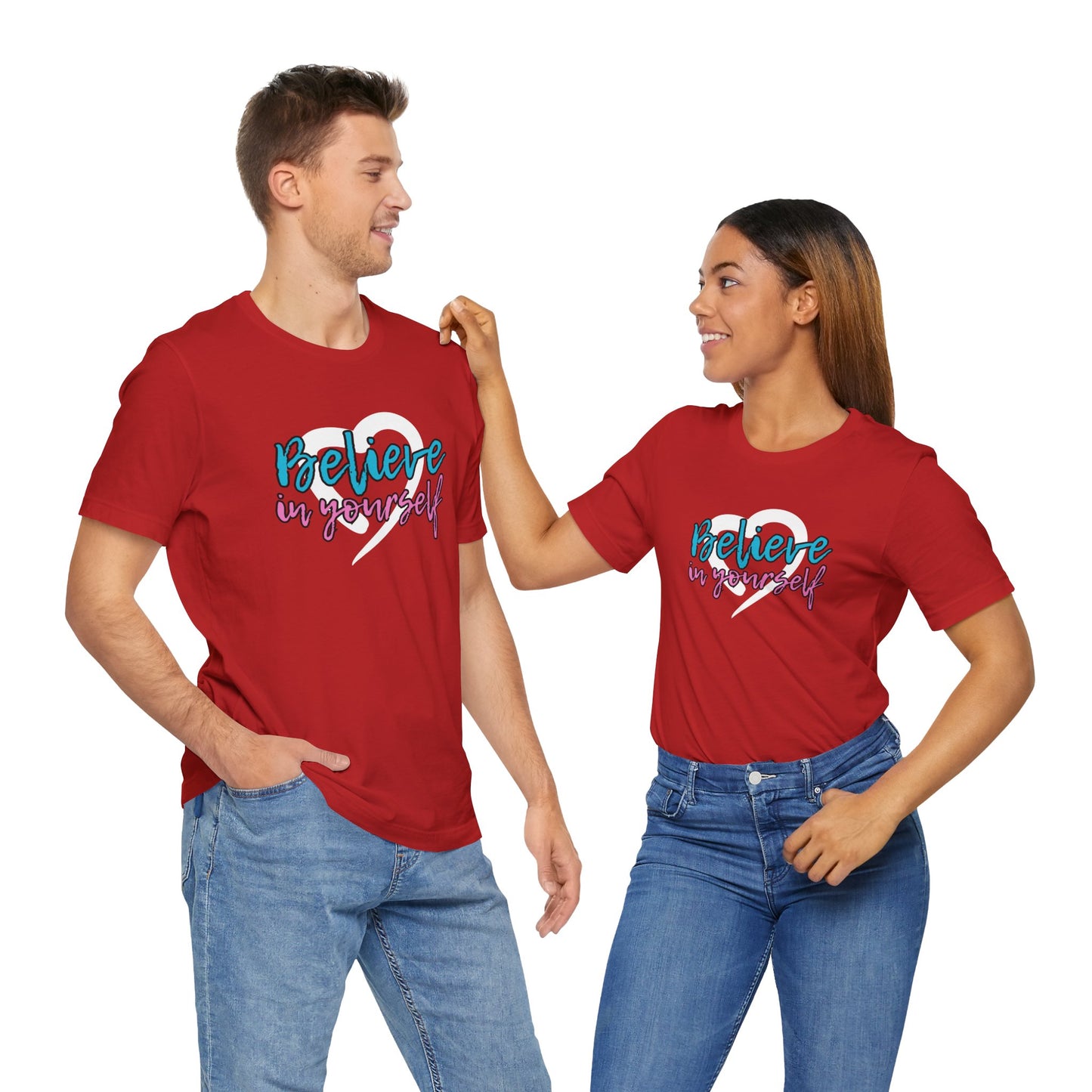 Believe In Yourself -- Pink/Blue (Adult Unisex Tee)