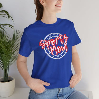 Sports Mom -- Red Font (Adult Unisex Tee)