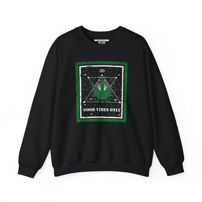 Cannabis -- Good Vibes Only (Adult Unisex Crewneck Sweatshirt)