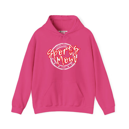 Sports Mom -- Red Font (Adult Unisex Hooded Sweatshirt)