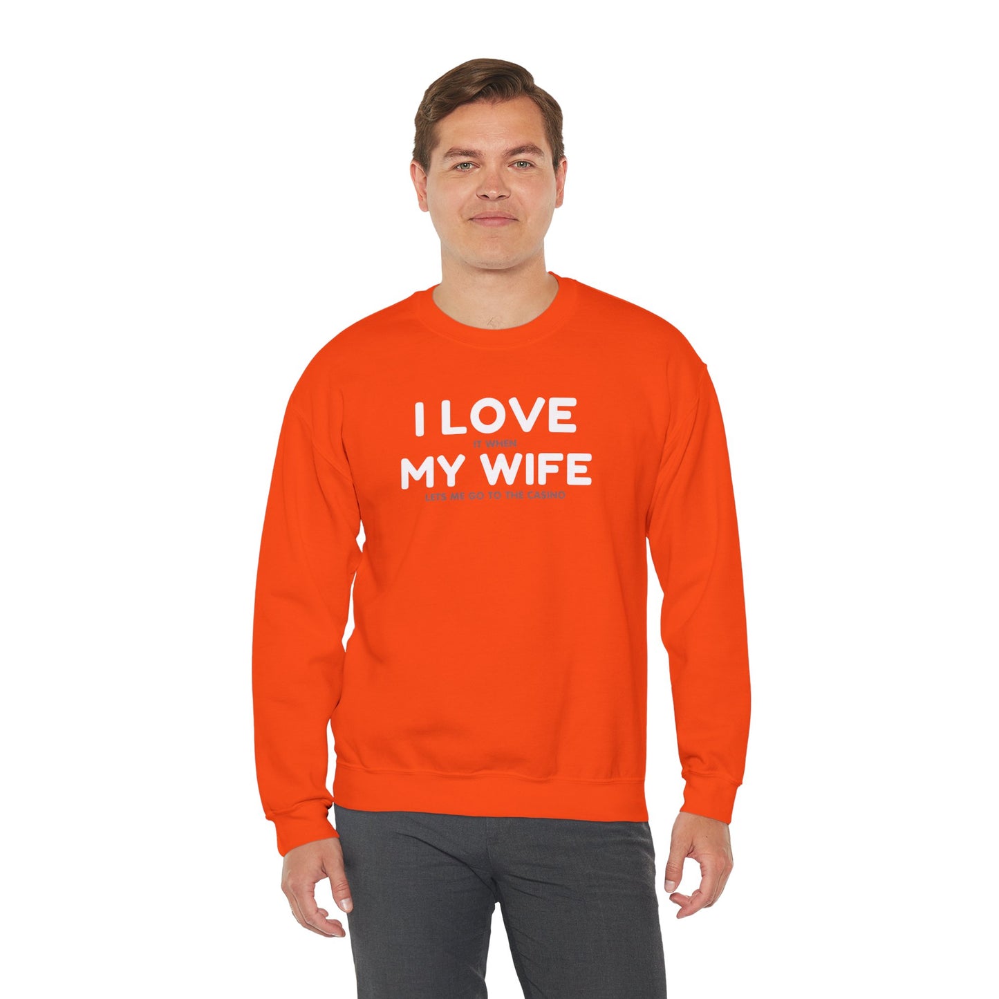 I Love My Wife (Adult Unisex Crewneck Sweatshirt)