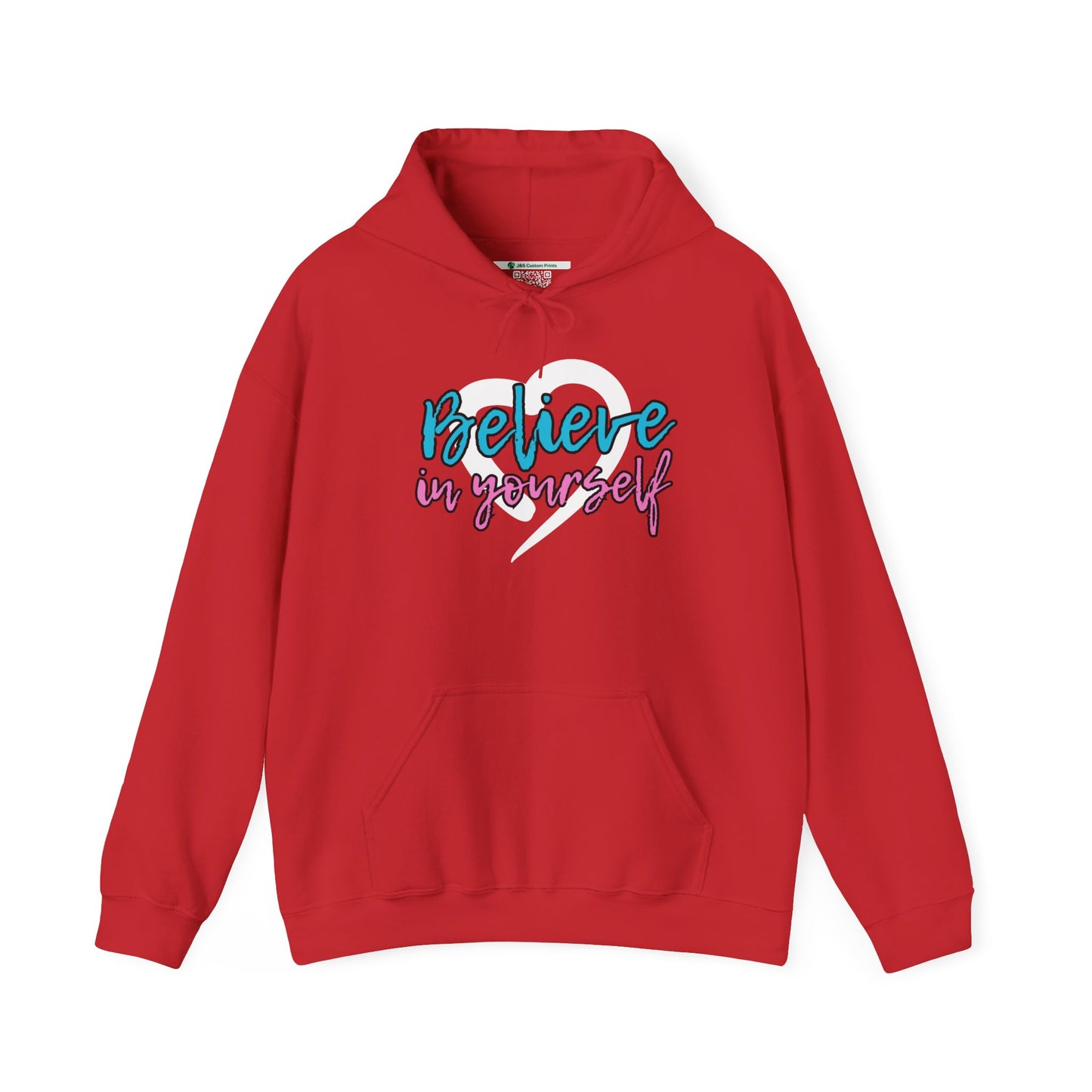 Believe In Yourself -- Blue/Pink (Adult Unisex Hooded Sweatshirt)