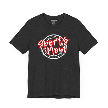 Sports Mom -- Red Font (Adult Unisex Tee)