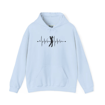 Golf Heartbeat (Adult Unisex Hooded Sweatshirt)