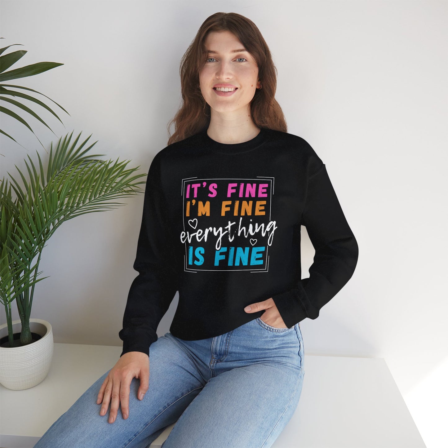 Everything Is Fine (Adult Unisex Crewneck Sweatshirt)