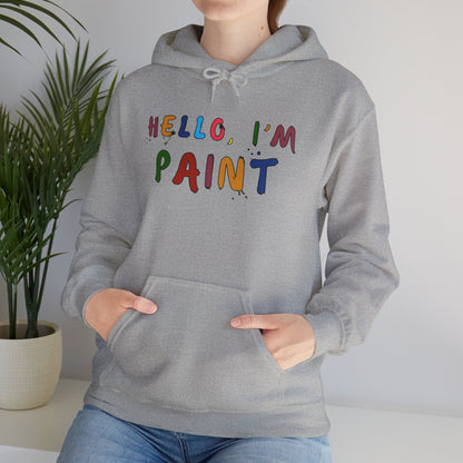 Matching Couple's Set -- Hello, I'm Paint (Adult Unisex Hooded Sweatshirt)