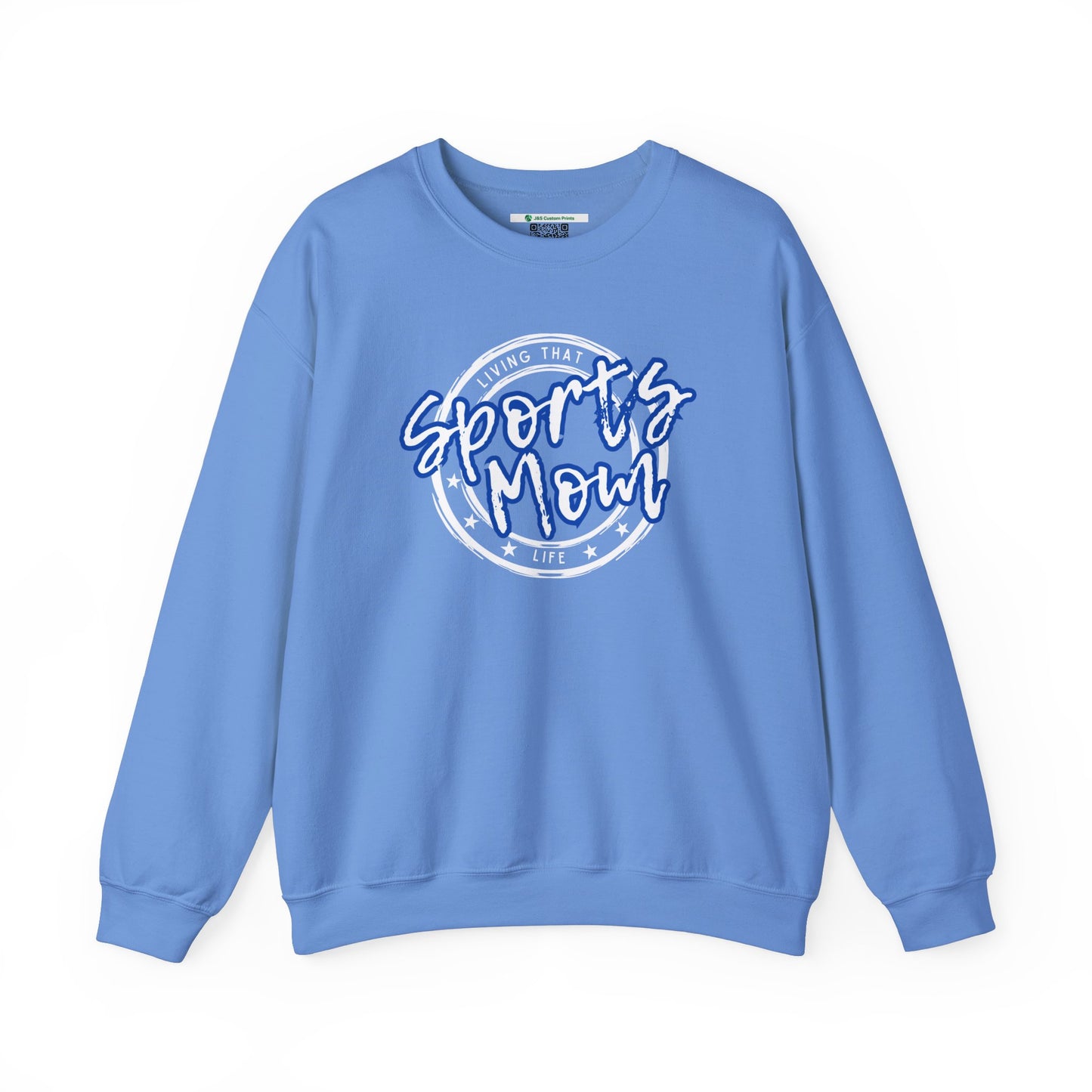 Sports Mom -- Blue Font (Adult Unisex Crewneck Sweatshirt)