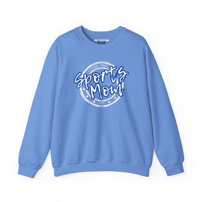 Sports Mom -- Blue Font (Adult Unisex Crewneck Sweatshirt)
