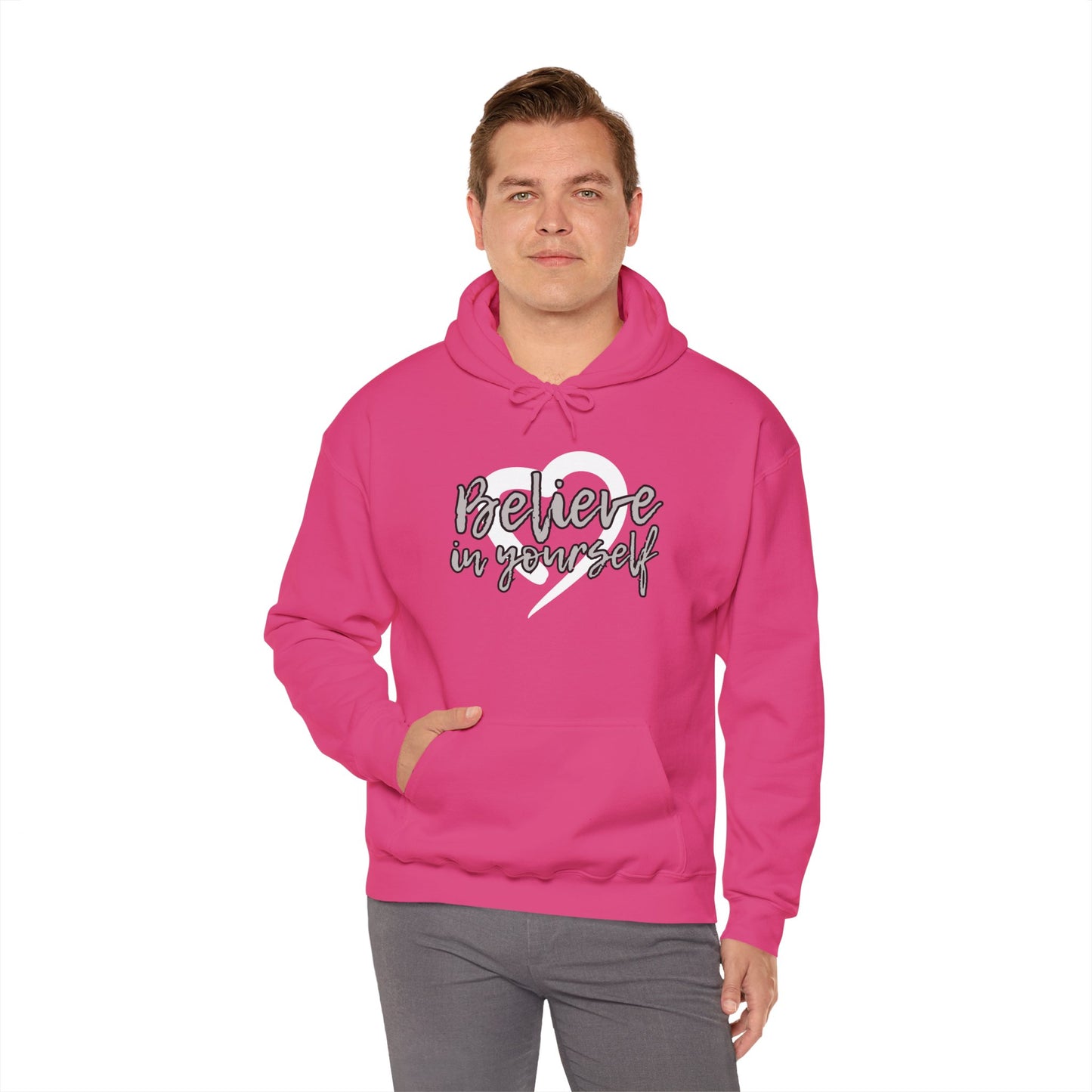 Believe In Yourself -- Gray (Adult Unisex Hooded Sweatshirt)