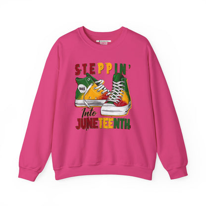 Steppin' Into Juneteenth (Adult Unisex Crewneck Sweatshirt)