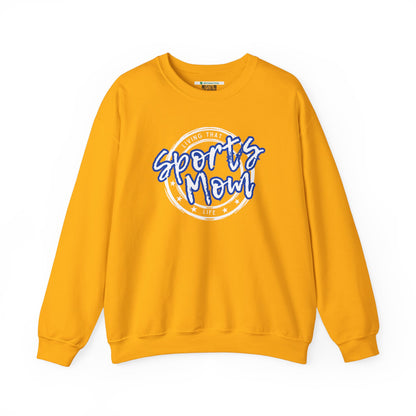 Sports Mom -- Blue Font (Adult Unisex Crewneck Sweatshirt)