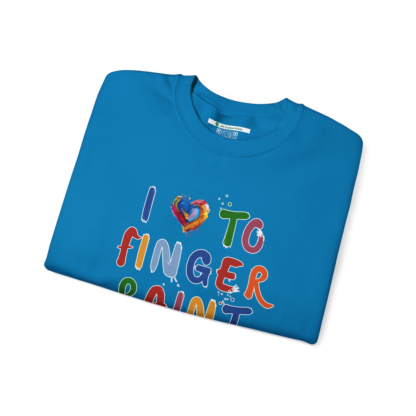 Matching Couple's Set -- I Love to Fingerpaint (Adult Unisex Crewneck Sweatshirt)