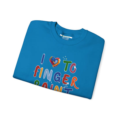 Matching Couple's Set -- I Love to Fingerpaint (Adult Unisex Crewneck Sweatshirt)