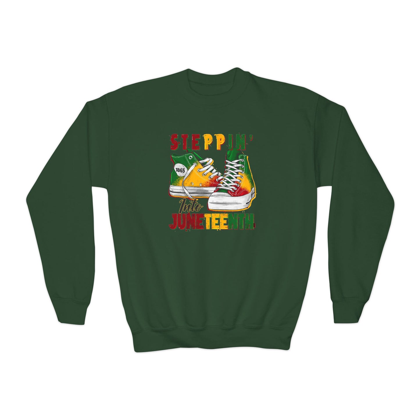Steppin' Into Juneteenth (Youth Unisex Crewneck Sweatshirt)