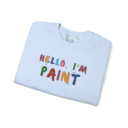 Matching Couple's Set -- Hello, I'm Paint (Adult Unisex Crewneck Sweatshirt)