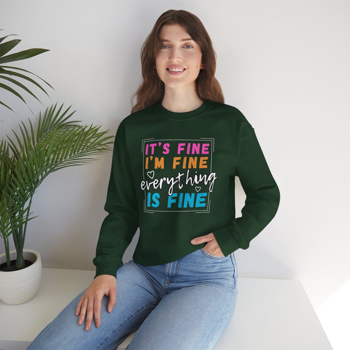 Everything Is Fine (Adult Unisex Crewneck Sweatshirt)