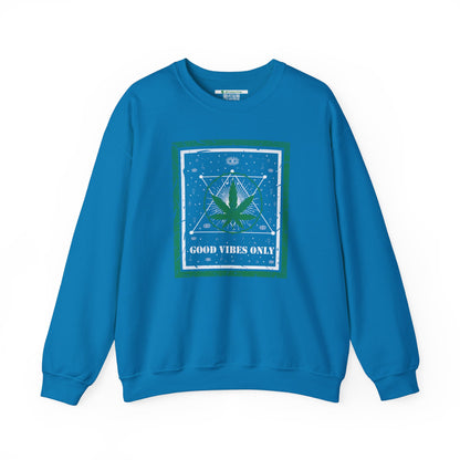 Cannabis -- Good Vibes Only (Adult Unisex Crewneck Sweatshirt)