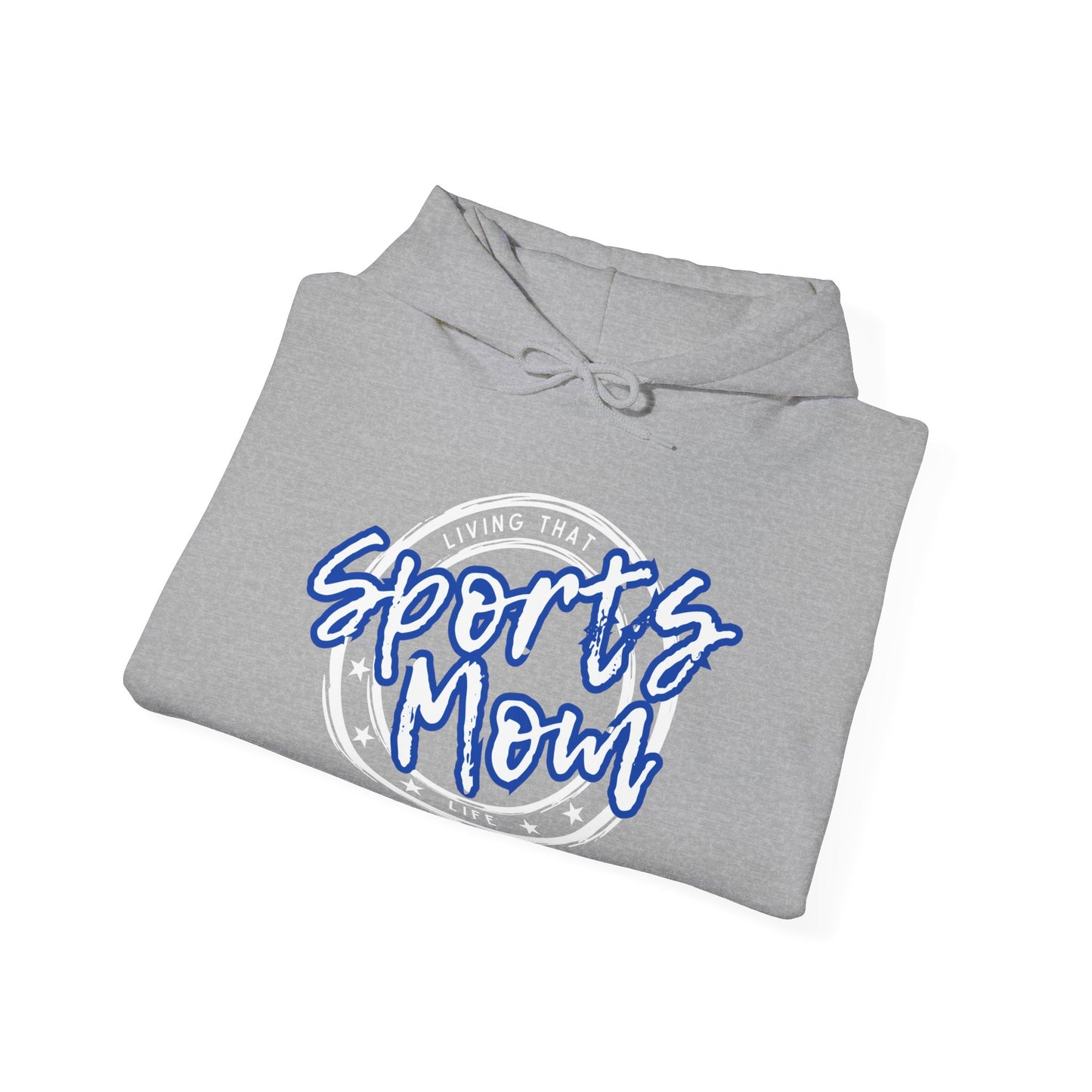 Sports Mom -- Blue Font (Adult Unisex Hooded Sweatshirt)