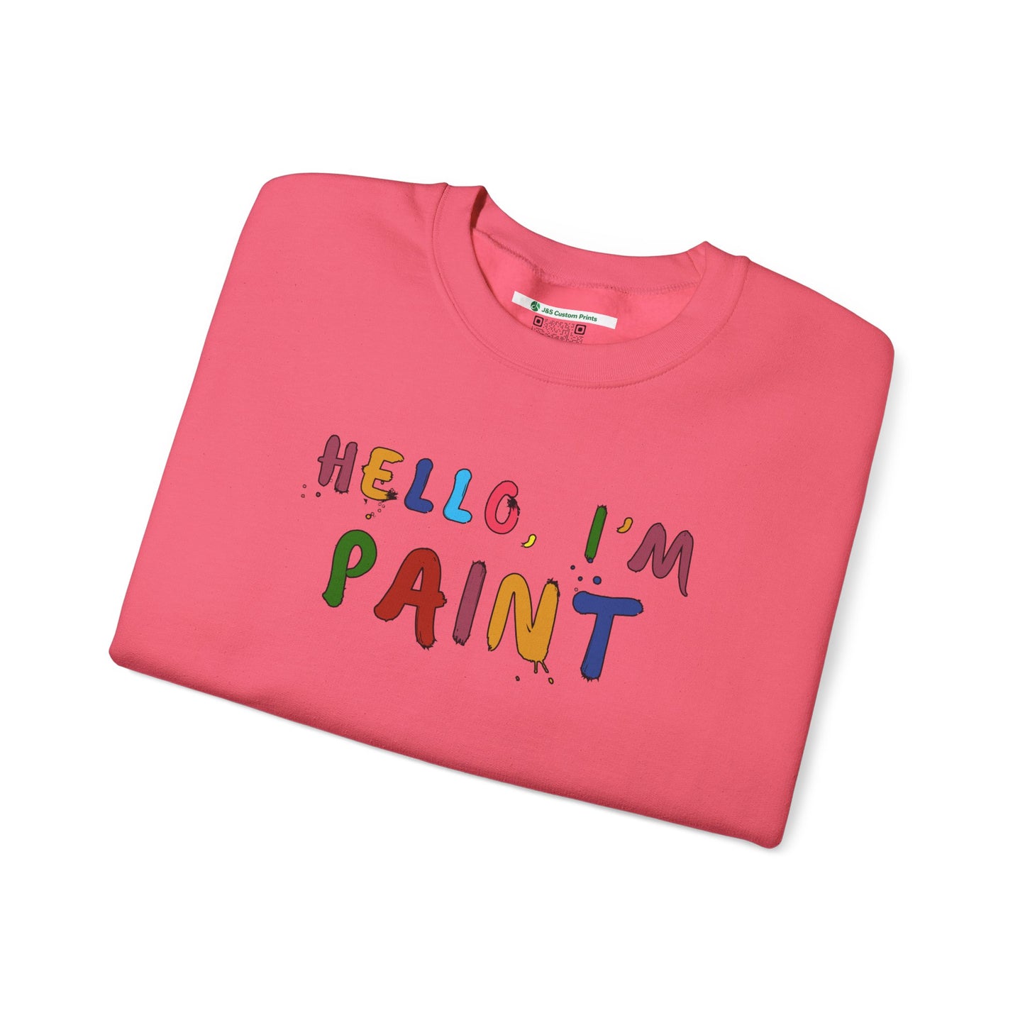 Matching Couple's Set -- Hello, I'm Paint (Adult Unisex Crewneck Sweatshirt)