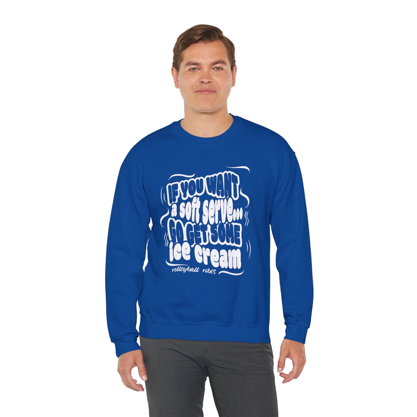 Volleyball Soft Serve (Adult Unisex Crewneck Sweatshirt)