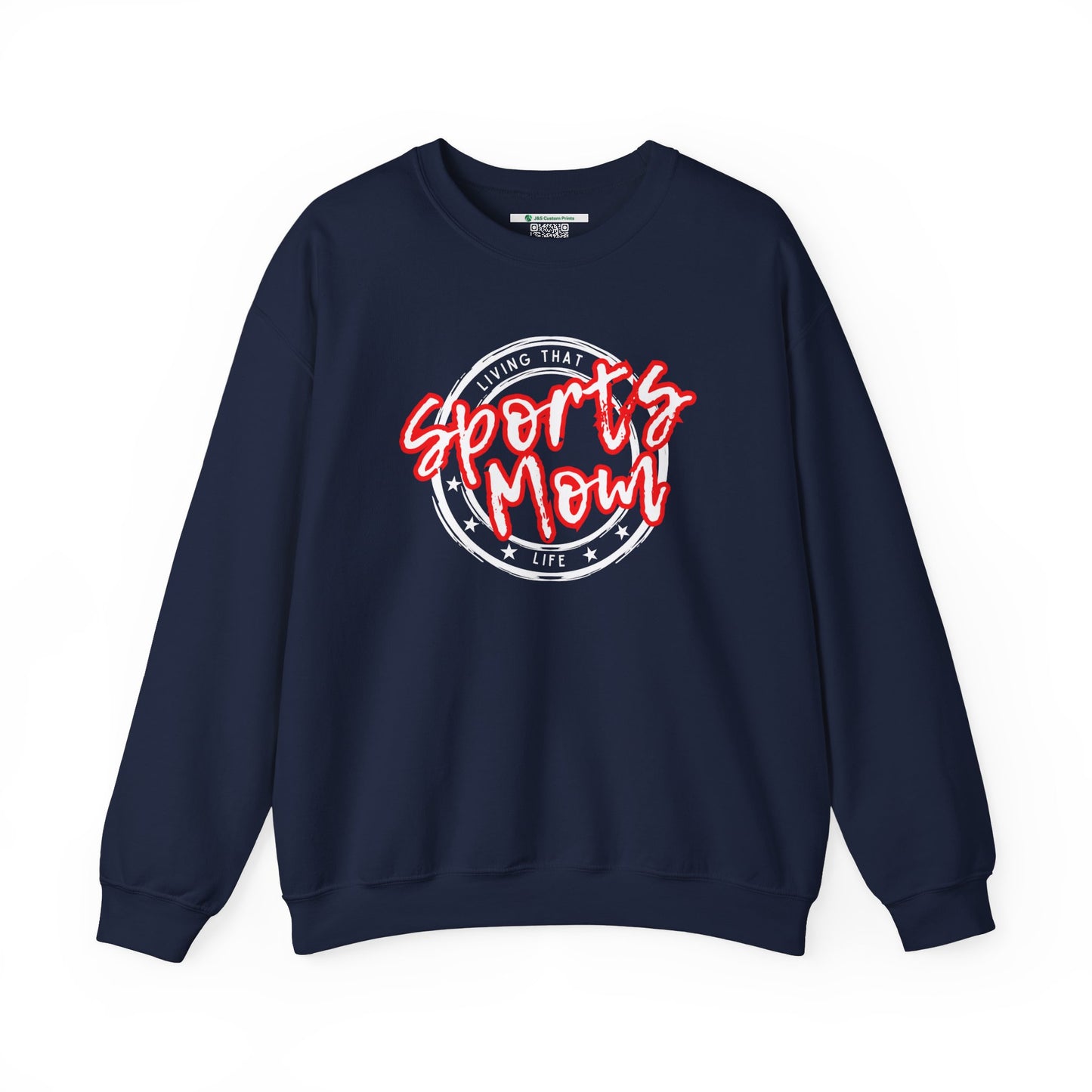 Sports Mom -- Red Font (Adult Unisex Crewneck Sweatshirt)