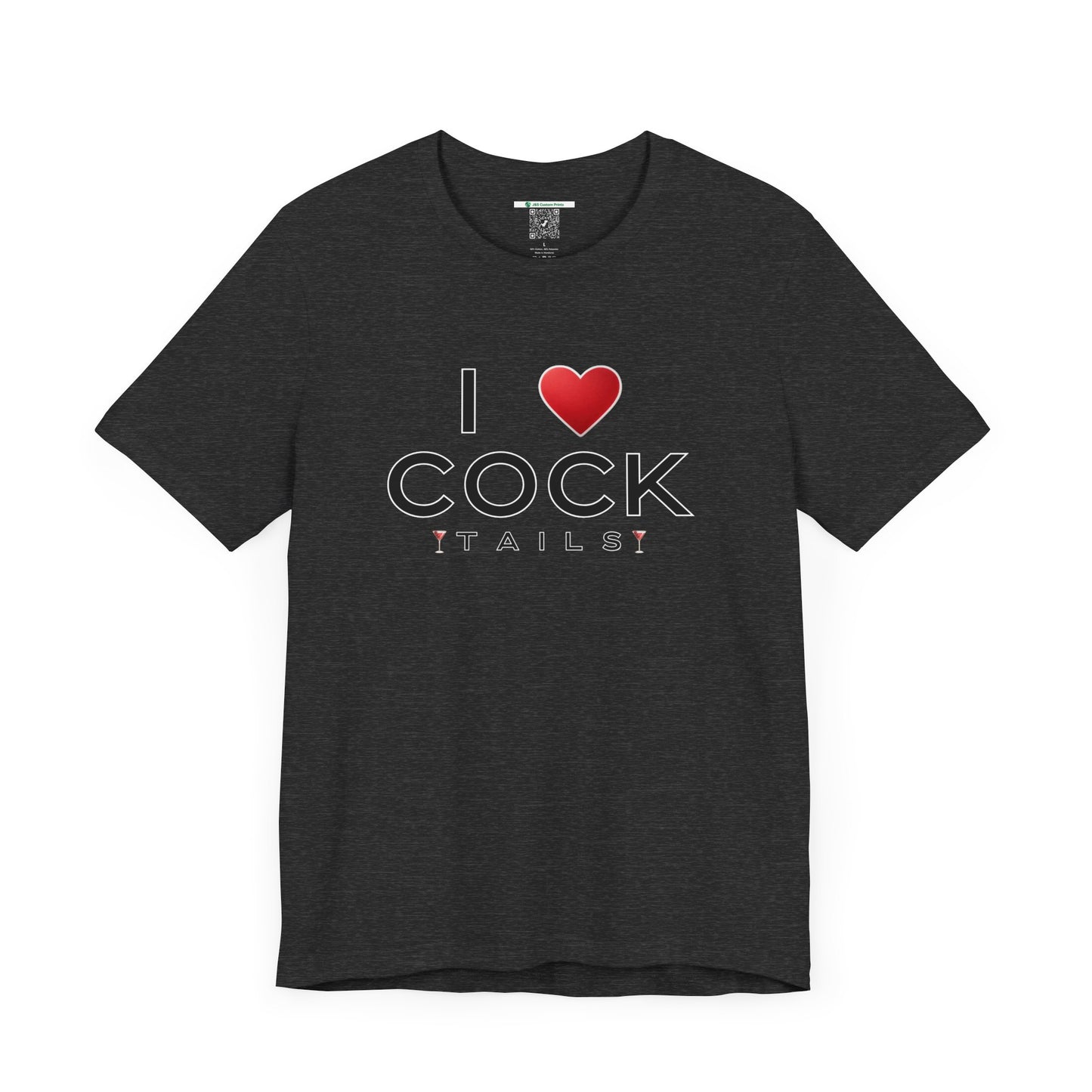 I Love Cocktails -- Simple Font (Adult Unisex Tee)