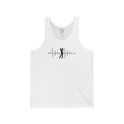 Golf Heartbeat (Adult Unisex Tank Top)