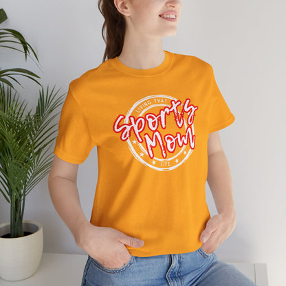 Sports Mom -- Red Font (Adult Unisex Tee)