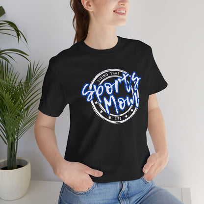 Sports Mom -- Blue Font (Adult Unisex Tee)