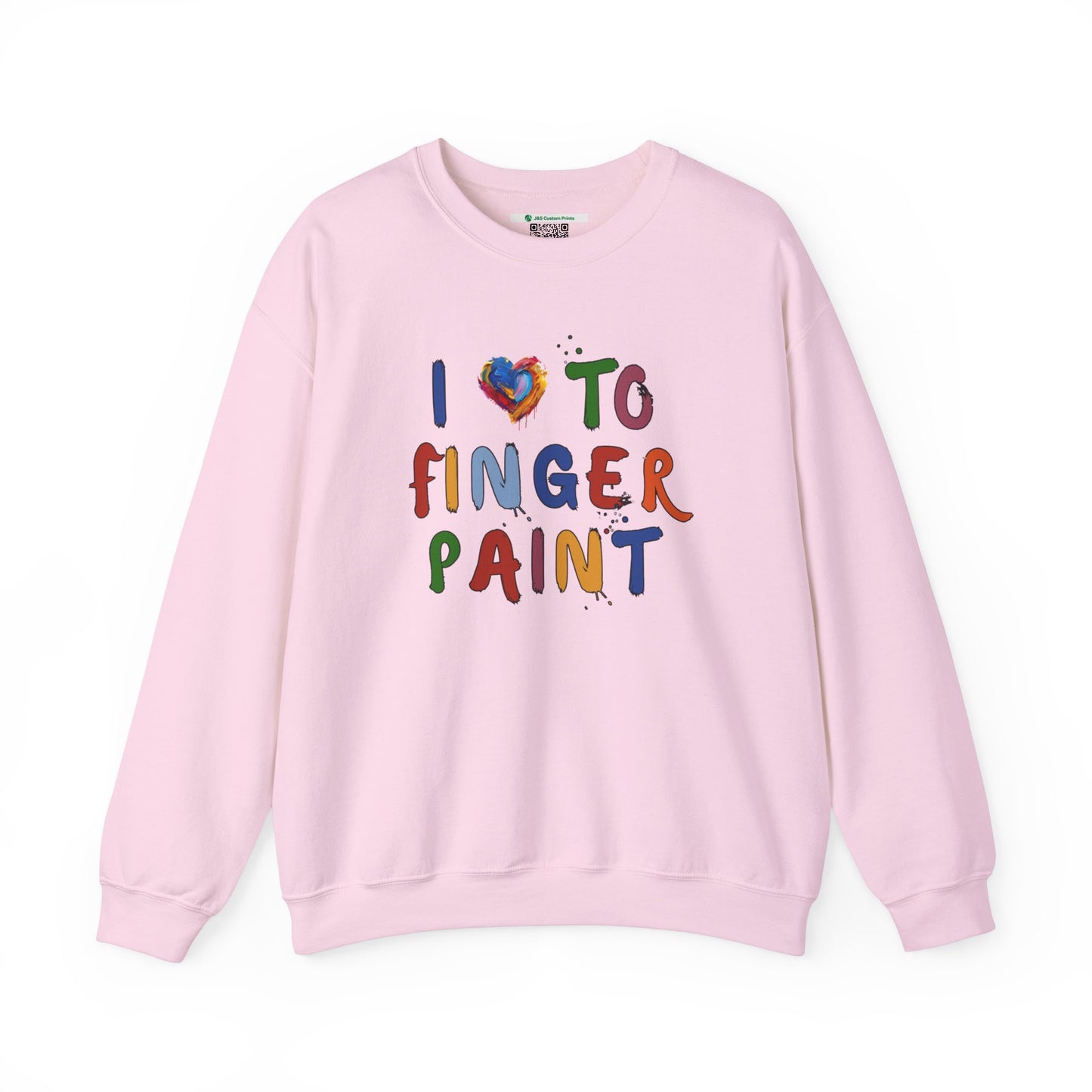 Matching Couple's Set -- I Love to Fingerpaint (Adult Unisex Crewneck Sweatshirt)