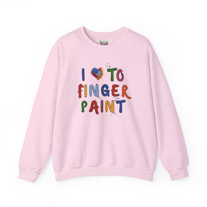 Matching Couple's Set -- I Love to Fingerpaint (Adult Unisex Crewneck Sweatshirt)
