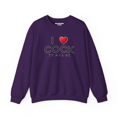 I Love Cocktails -- Simple Font (Adult Unisex Crewneck Sweatshirt)