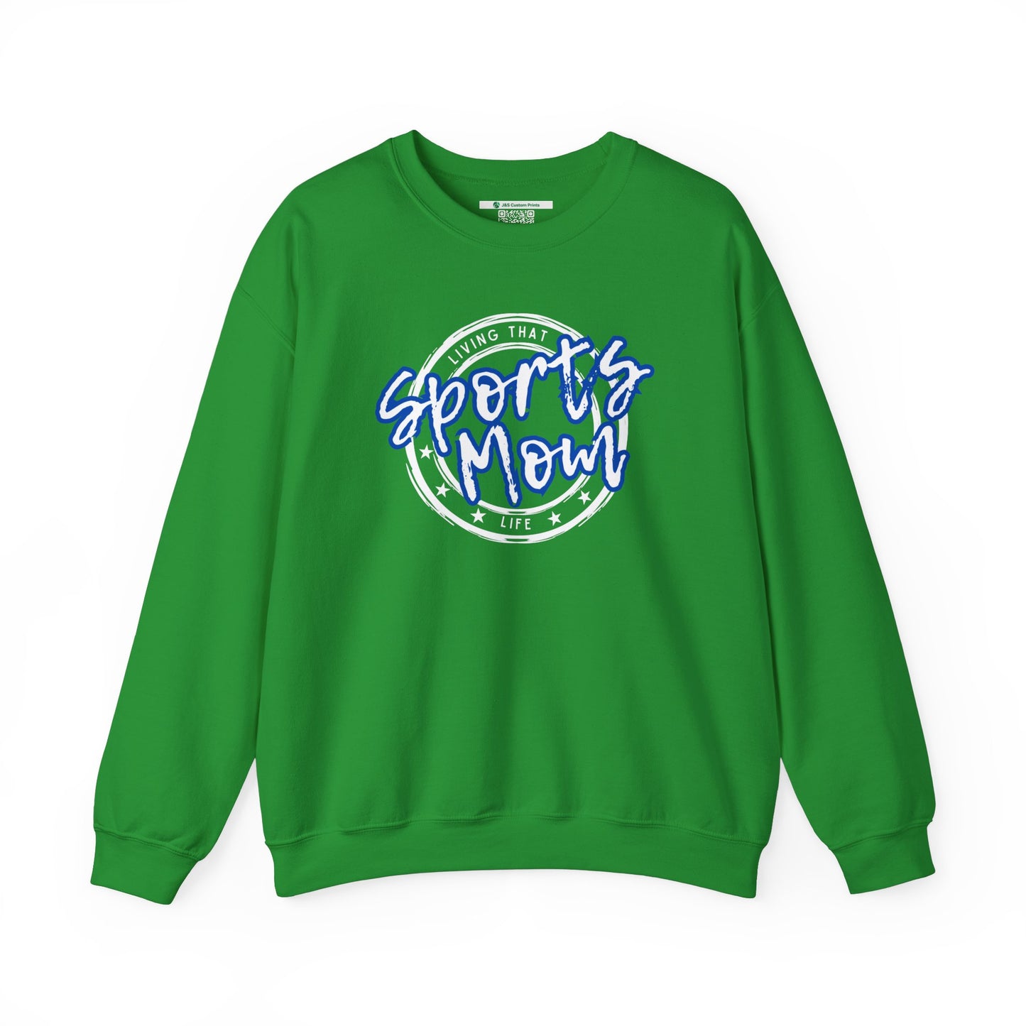 Sports Mom -- Blue Font (Adult Unisex Crewneck Sweatshirt)