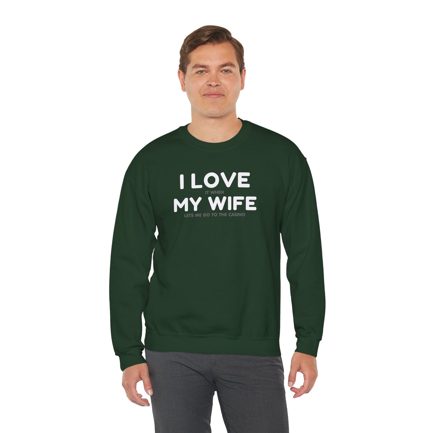 I Love My Wife (Adult Unisex Crewneck Sweatshirt)