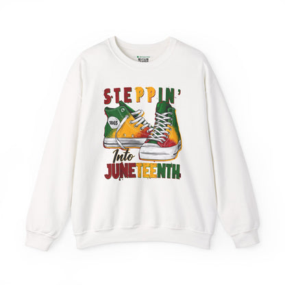 Steppin' Into Juneteenth (Adult Unisex Crewneck Sweatshirt)