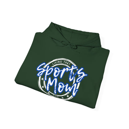 Sports Mom -- Blue Font (Adult Unisex Hooded Sweatshirt)